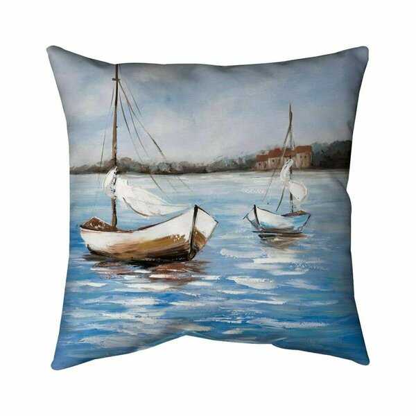 Fondo 26 x 26 in. Two Boats on the Water-Double Sided Print Indoor Pillow FO2774626